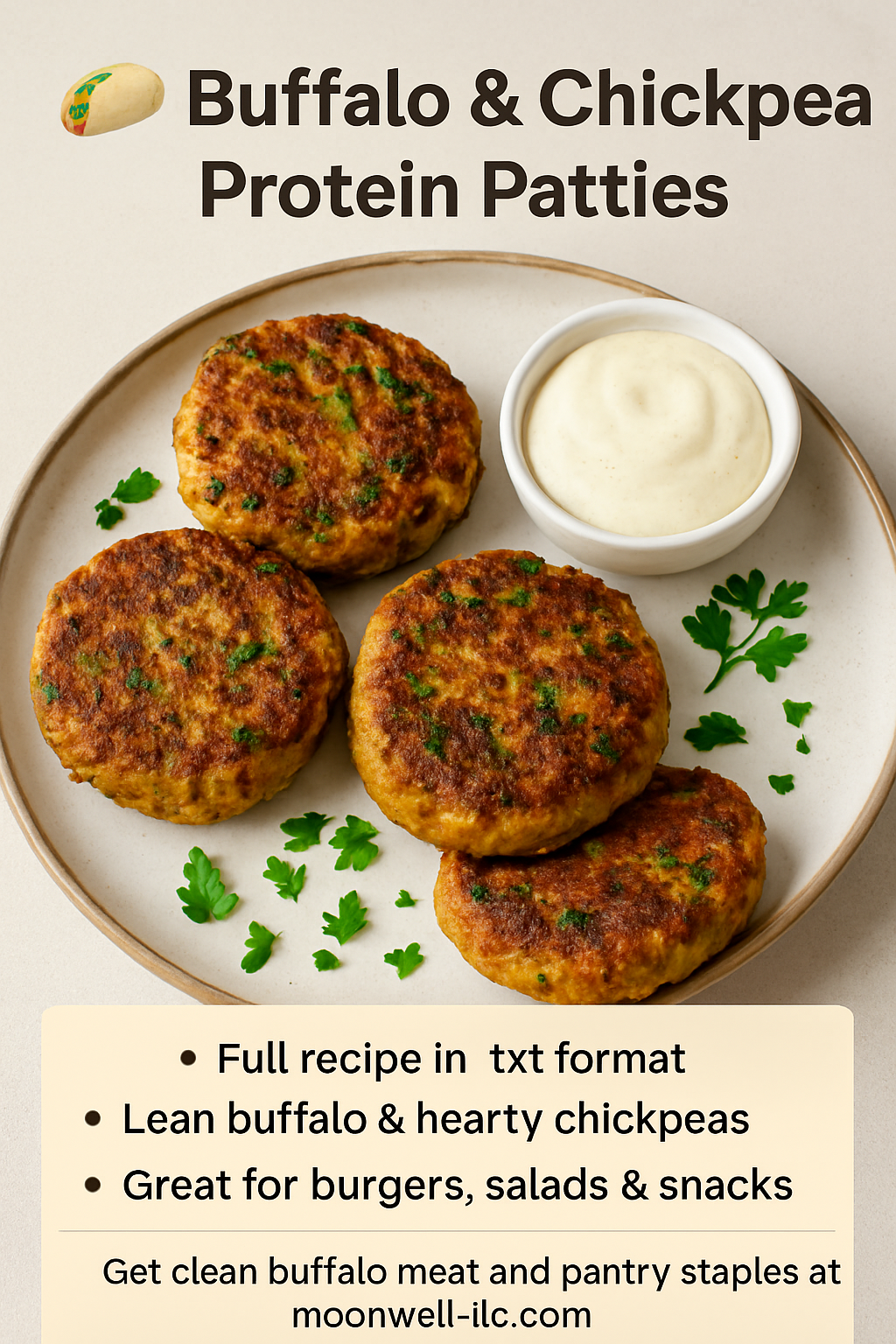 Buffalo & Chickpea Protein Patties